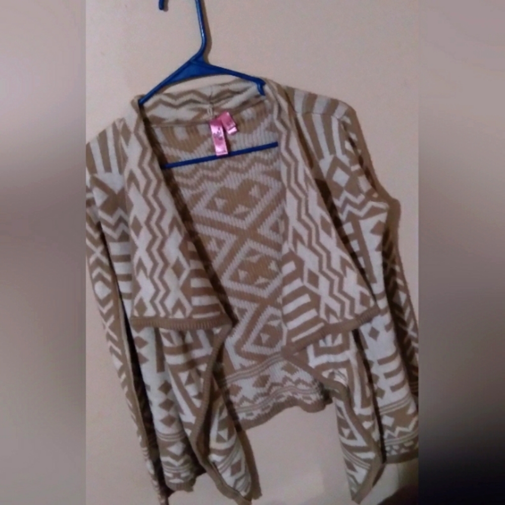 Sweater cardigan light brown cream size XS